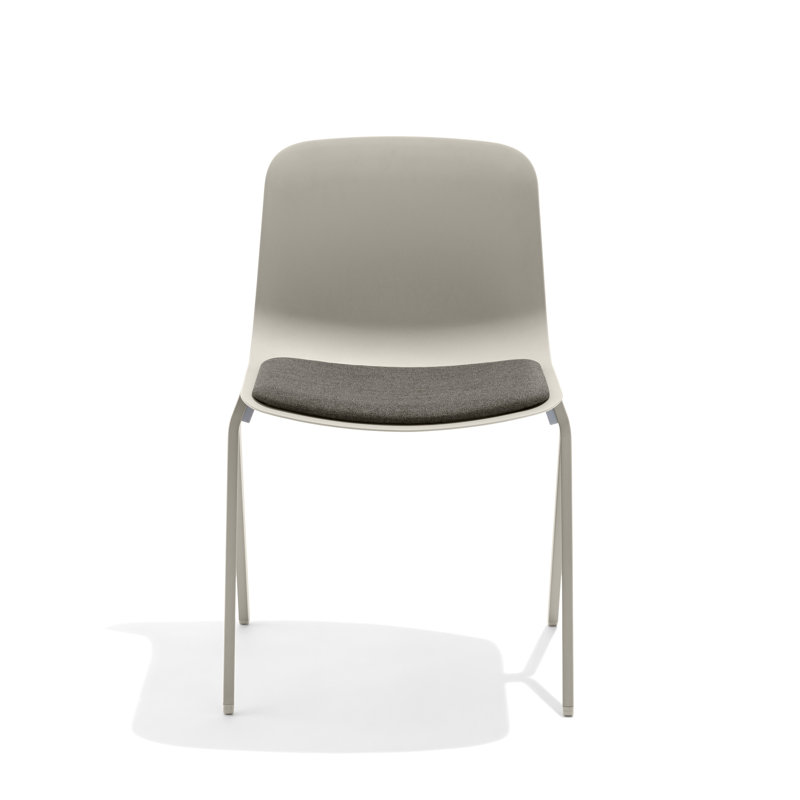 Chaise d'appoint Key, ensemble de 2 avec coussin, Gris chaleureux, Gris foncé