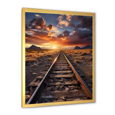 " Railway Track In Sunset Landscape II "