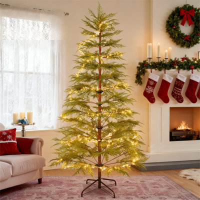 6 Feet Artificial Full Christmas Tree Includes LED Lights and Metal Stand