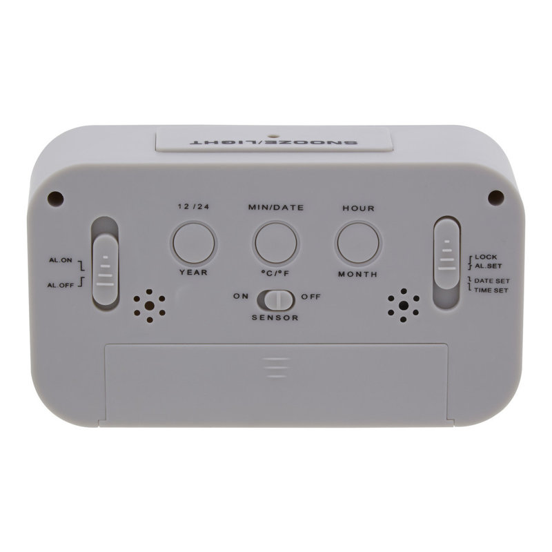 Digital Electric Alarm Tabletop Clock, Grey