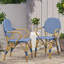 Chaise bistro française Eminent avec des dimensions de 20,96 pouces de profondeur, 22,08 de largeur et 35,19 de hauteur pour les activités extérieures