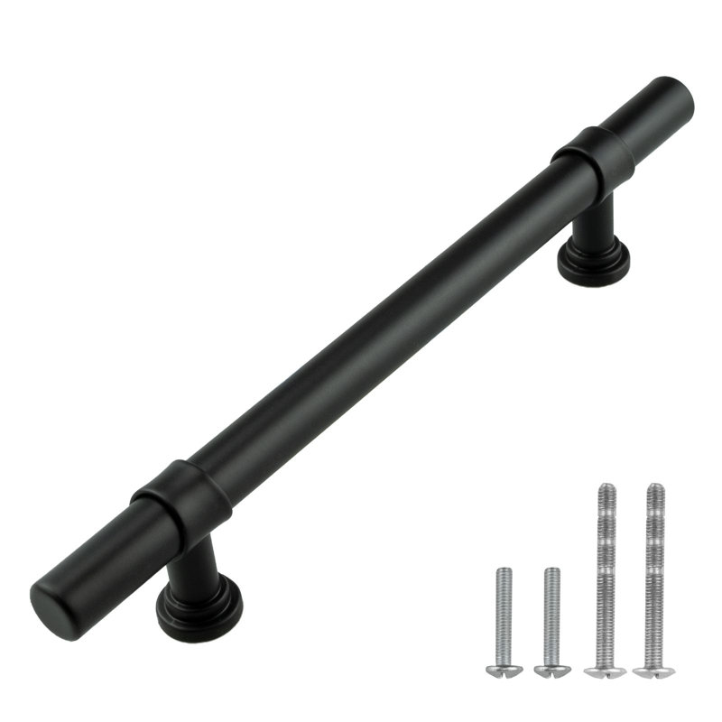 Ensemble de poignées barre / poignée en acier inoxydable d'un centre à l'autre, Noir mat, 5"