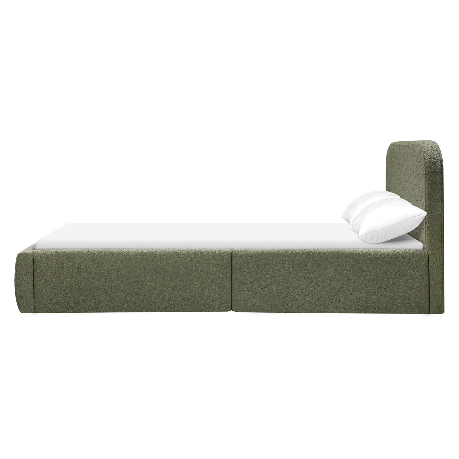 Nara Open-Frame Bed, Full, Performance Olive Boucle