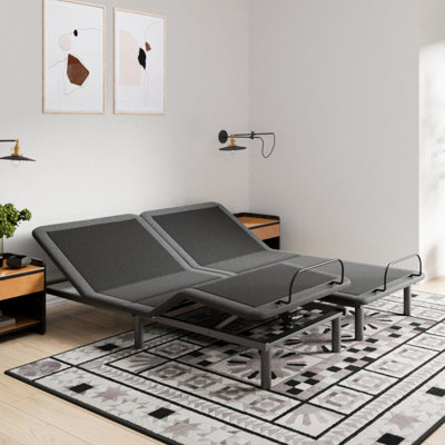 Adjustable King Size Bed With Voice Speaker - Quiet Motor, Seamless Compatibility Frame For Ultra 75" Wide X 79" Deep
