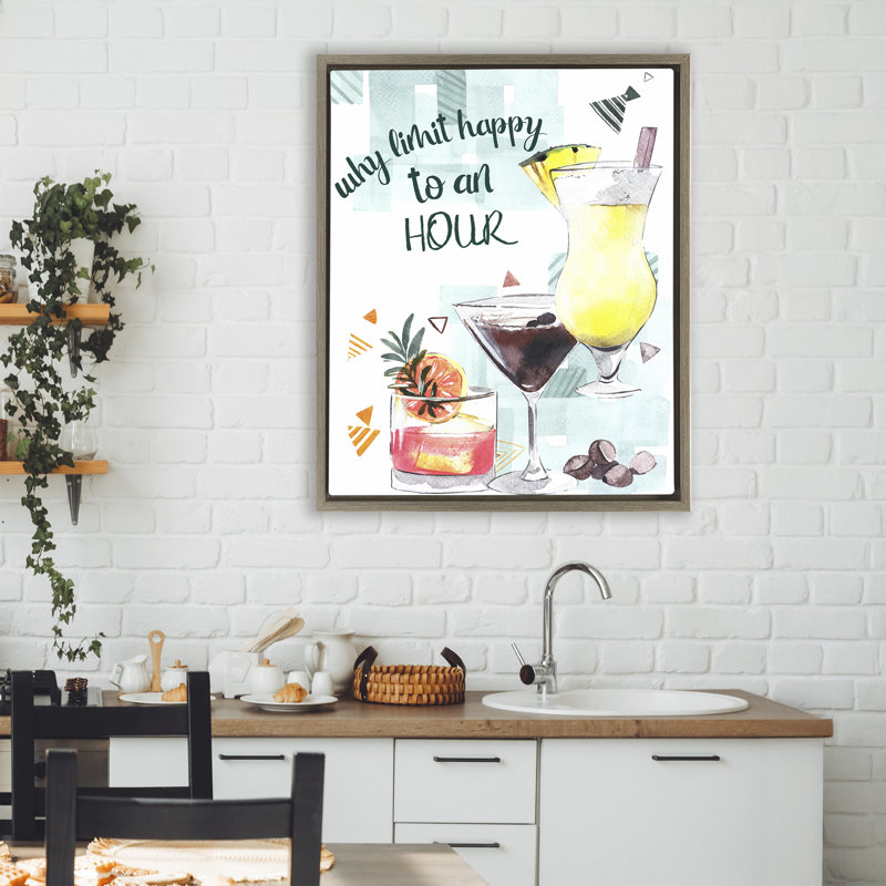 Cadre flottant «Pourquoi limiter à une heure», design par Femvisionary, H 31 po x l 25 po, Cadre flottant orme Montalcino