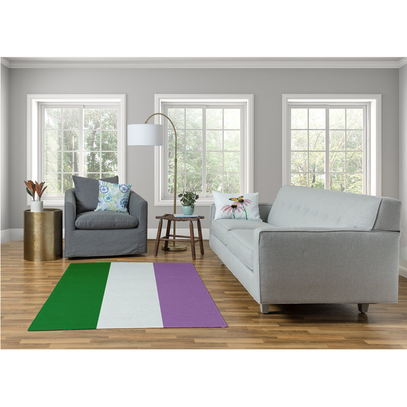 Chenille Striped Indoor Rug, Rectangle 4' x 6'