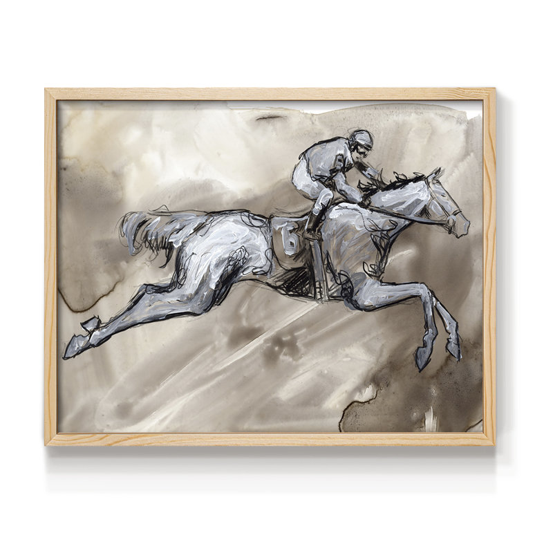 «Off to the Races II», reproduction encadrée, Naturel, H 16 po x l 20 po
