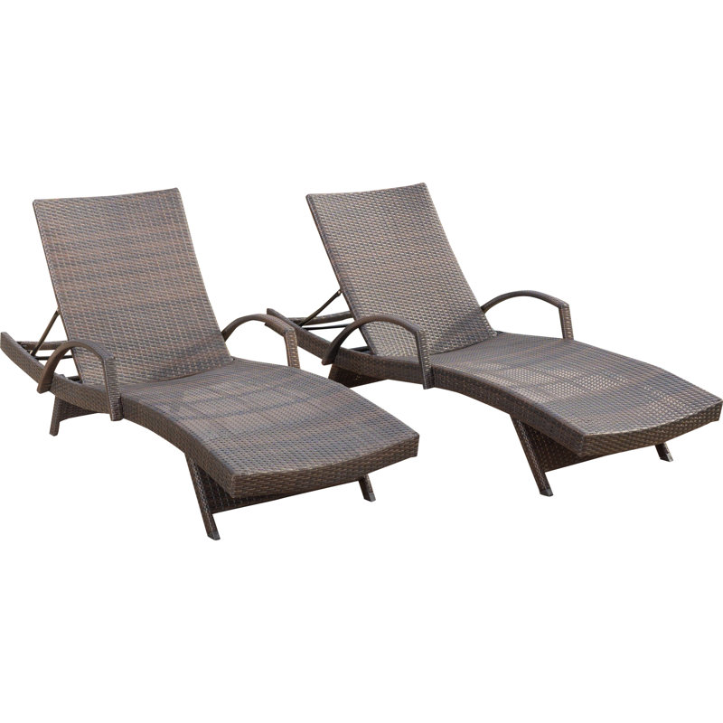 Blaise Outdoor Chaise Lounge Set, Brown