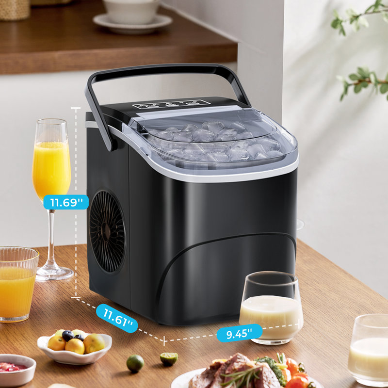 Ice Maker For Countertop, 9 Bullet Ice Cubes In 6 Mins, 26.5lb/24h, Ultra Fast Portable Ice Maker Machine With Auto-cleaning, Basket And Scoop, Ideal For Home, Kitchen, Camping, Rv