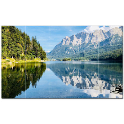 Murale en céramique satinée 8 "x 8" Lakes Photo