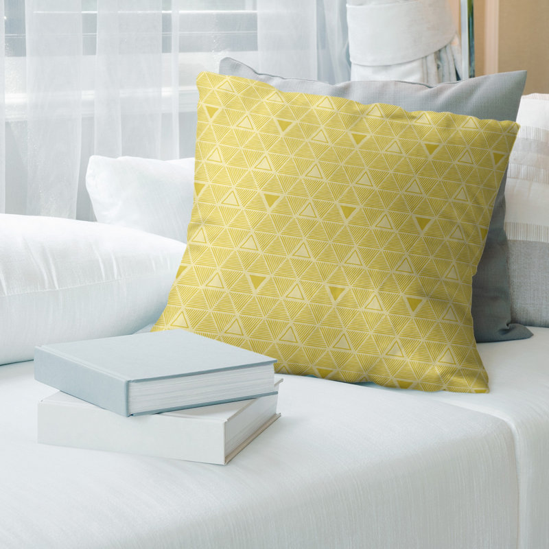 Patricia Geoffrey Geometric Reversible Throw Pillow, 16" H x 16" W, Poly Fill, Pastel Yellow