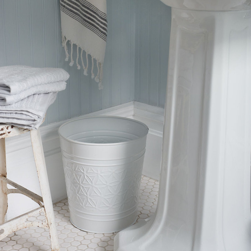 Ensemble de poubelle et brosse de toilette Autumn Alley Jamie Line - Blanc, Blanc