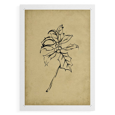 Holly Branch II -Canvas Print Only - NOT FRAMED