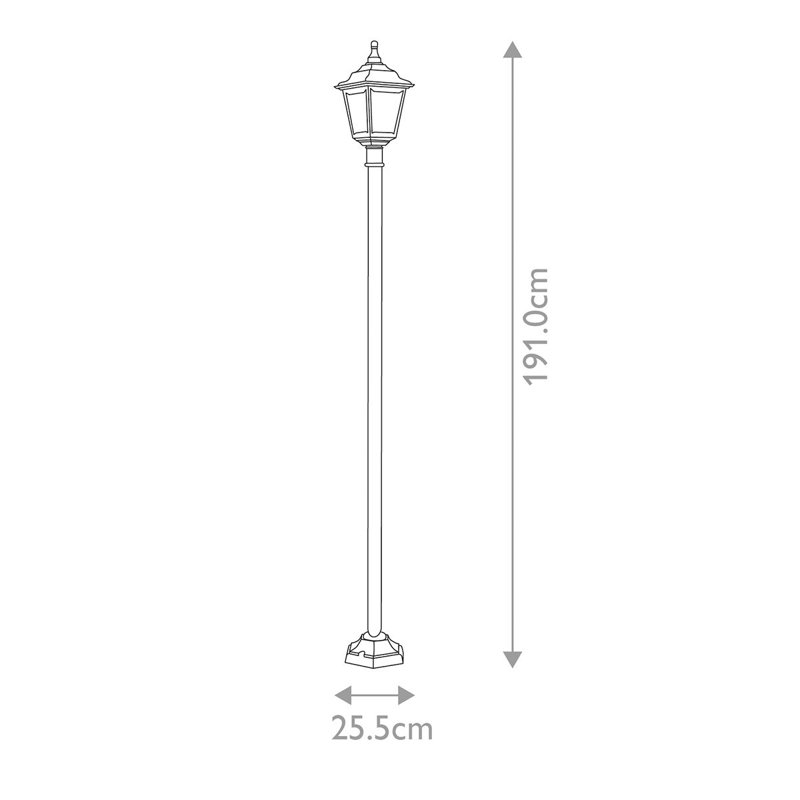 Victor Lamp Post (Full), 191cm x 25.5cm W x 25.5cm D