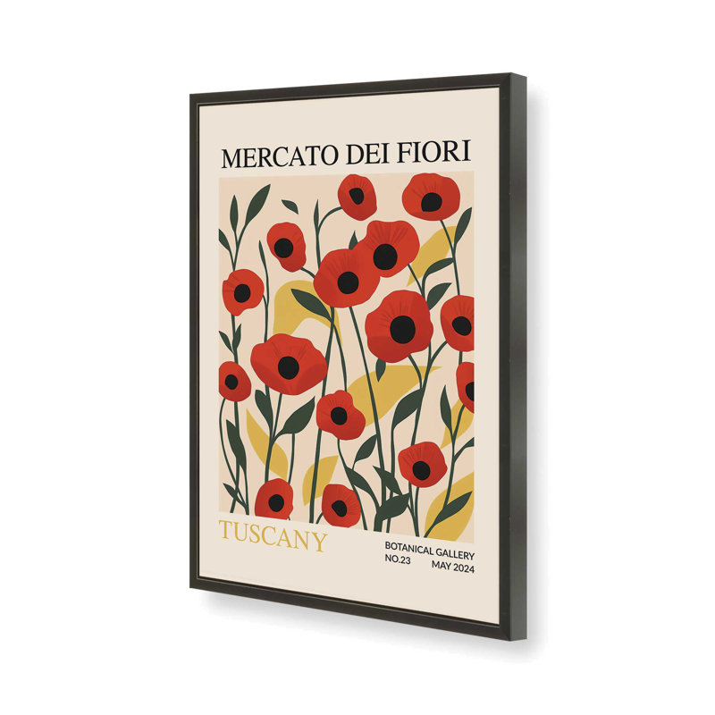 Printemps du marché aux fleurs de Toscane, Reproduction encadrée sans passe-partout, H 17 po x l 13 po x P 1,25 po