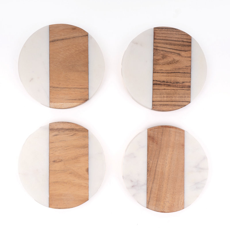 Ensemble de sous-verres en marbre 4 pièces