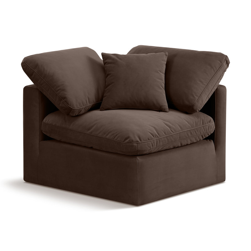 Musheerah Upholstered Accent Chair, Brown Velvet