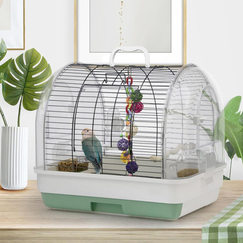 36.83cm Plastic Dome Top Bird Cage Stand Bird Cage with Perch