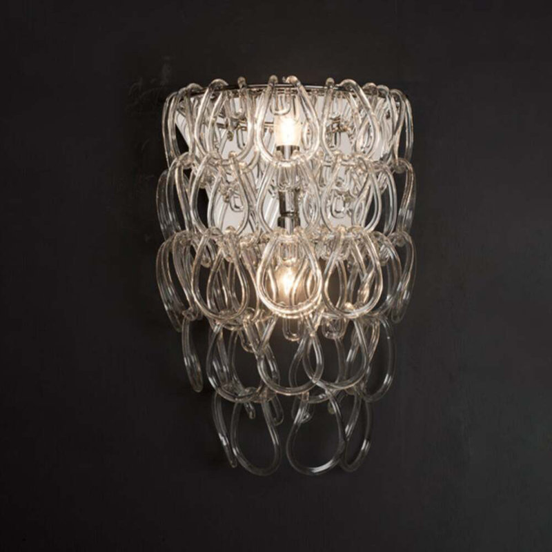Tessa 1 - Light Flush Mounted Sconce, Clear, Polisheded Nickel