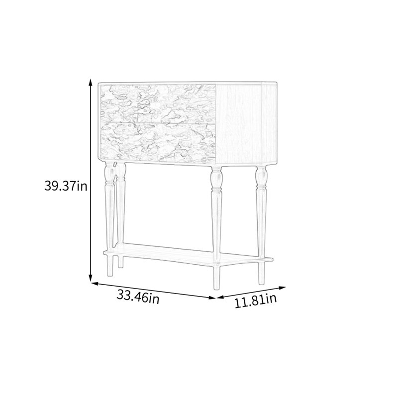 Solid Wood Storage Cabinet with Drawers, Walnut