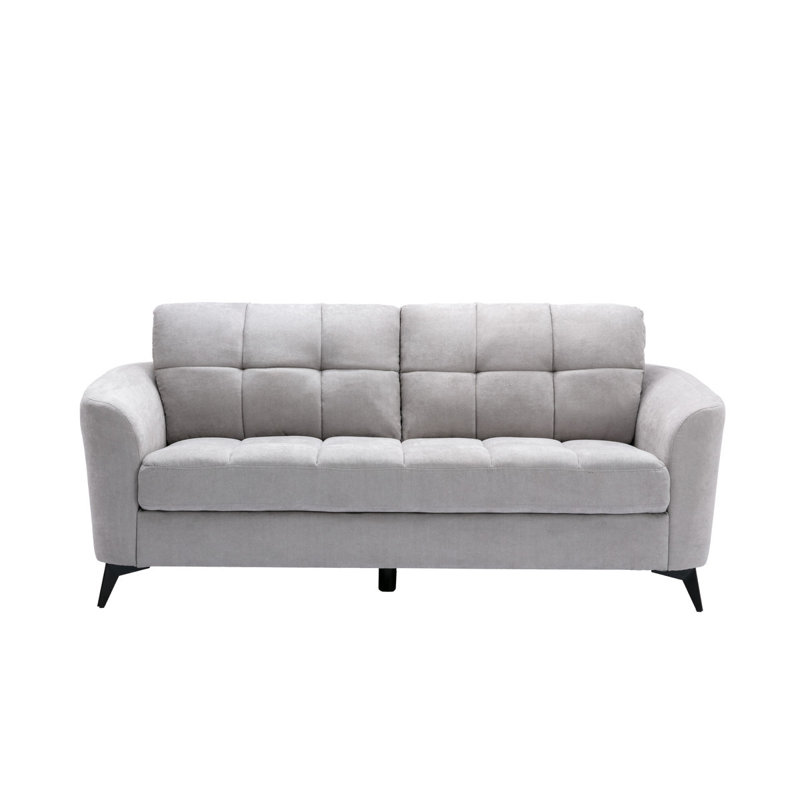 Canapé en tissu tissé gris clair l 79 po Carlotta