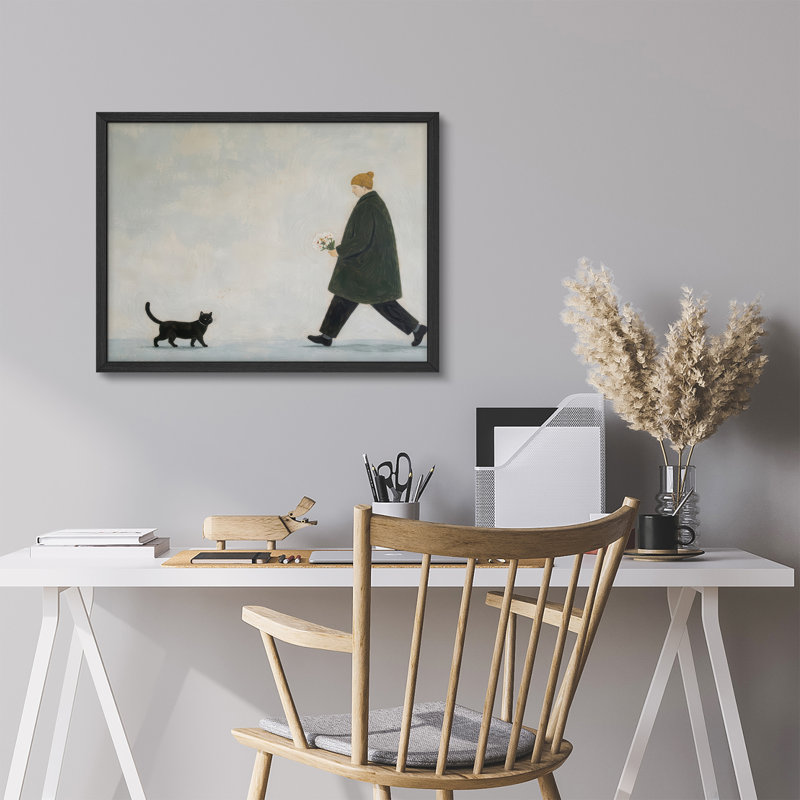 Affiches murales minimalistes représentant un chat - Personne avec un chat pour la chambre à  coucher, H 11 po x l 14 po