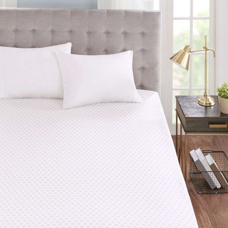 Surmatelas en mousse viscoélastique gélifiée 3 po hypoallergénique | Soulagement de la pression avec anse de refroidissement amovible
