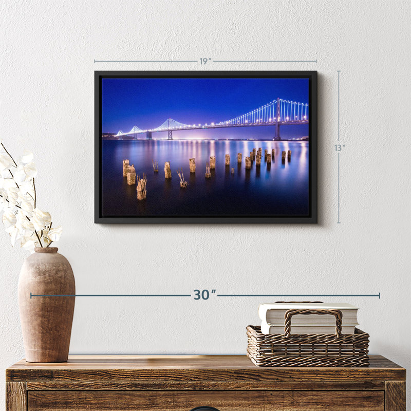 Impression sur toile SF Glowing Bay Bridge, H 13 po x l 19 po