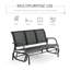 Banc à bascule d'extérieur Outsunny 3 places avec tissu en maille respirante et structure en métal, noir