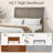 Aspen Solid Wood Platform Bed with Tall Headboard, Gray Wood (Queen)