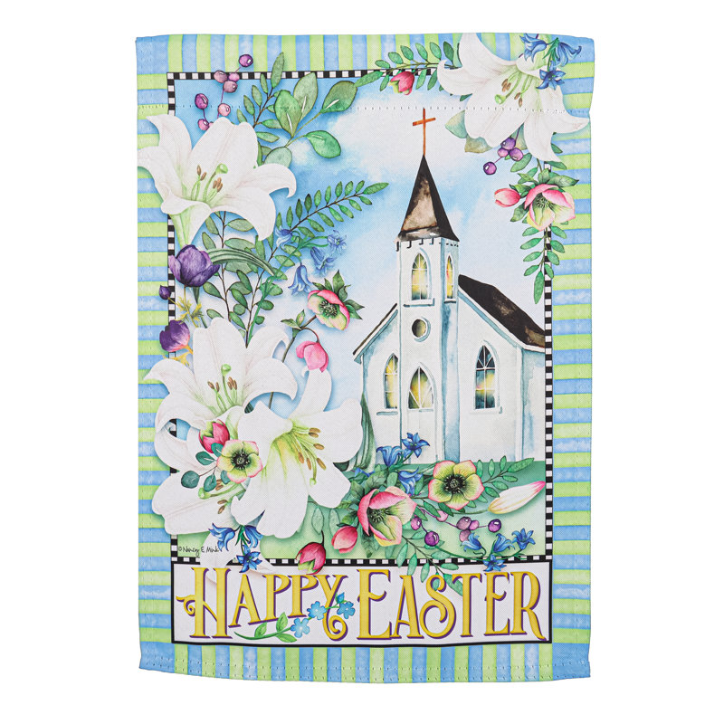 Drapeau de maison de Pâques avec fleurs en suède