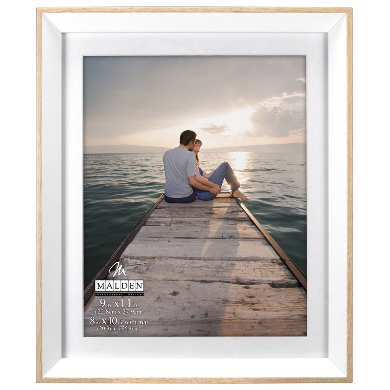 Cadre photo biseauté, 8" x 10", Blanc