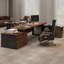 Bureau de direction brun en L en bois massif avec 3 tiroirs-117867045-117867041