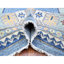 Tapis oriental bleu en laine noué à la main 9 pi 0 po x 12 pi 0 po Peshawar