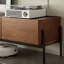 Meuble télé moderne et simple en noyer noir-107437683