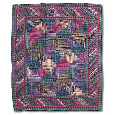 Tartan Log Cabin Handmade Throw Blanket