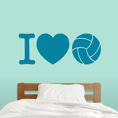 Décalcomanie murale i love volleyball