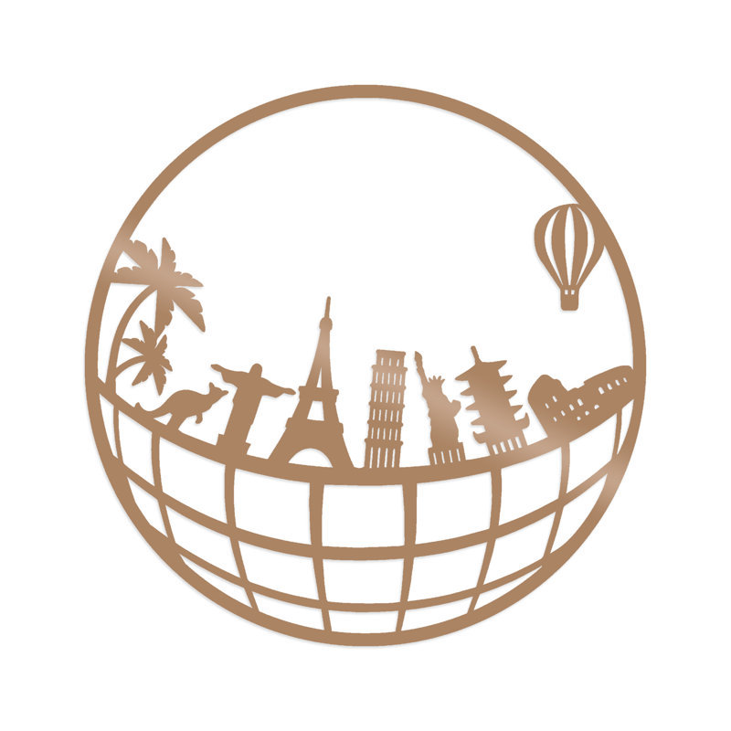 Buildings & Architecture Wall Decor on Metal, Copper