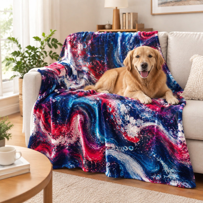 1Pcs Vibrant Swirl Print Flannel Blanket – Single-Sided Vivid Design;Ultra-Soft and CozyBreathable LightweightPerfect for Sofa, Bed, TravelMachine Washable Easy CareA Stylish Home Decor AccentIdeal All Seasons. Bedding