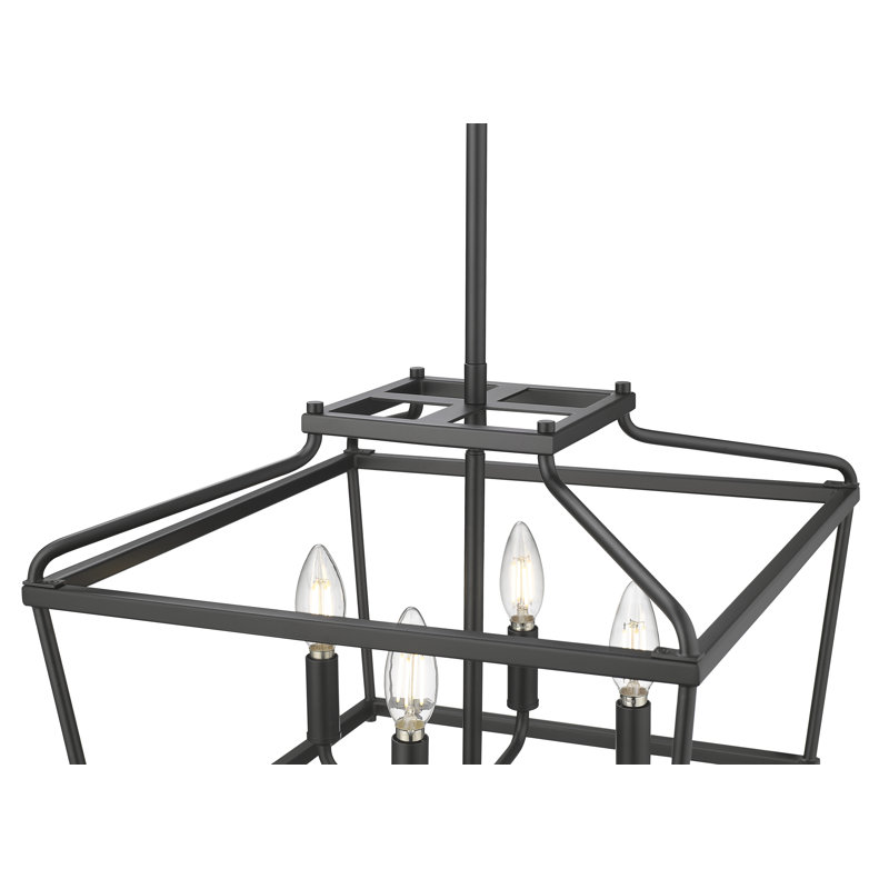 Luminaire suspendu 4 lumières Nellita, Noir mat, H 13 po x l 16 po x P 16 po