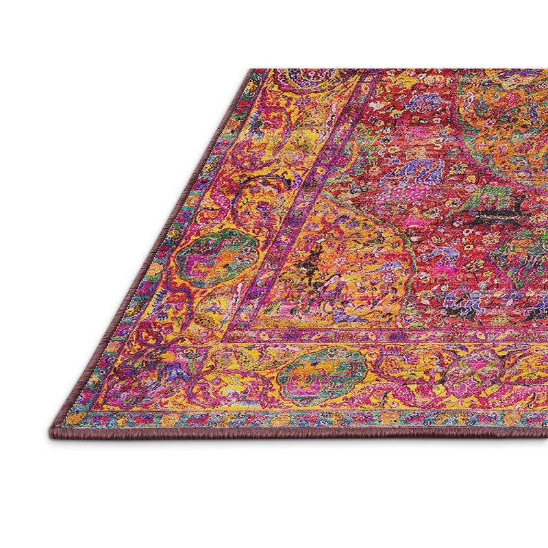 Tapis 100% moderne 1537 de style Mid-Century lavable à la machine, Rectangle 2 pi x 4 pi