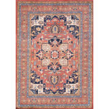 Tribal Hand-Knotted Wool Rust/Rust Area Rug