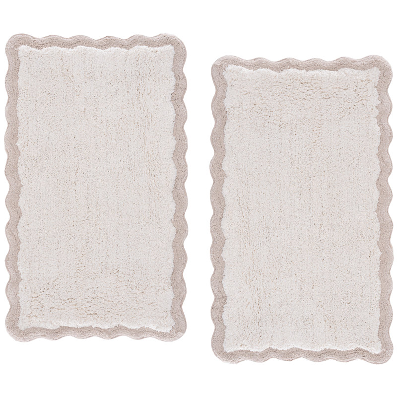 Ziggy Cotton Tufted Bath Mat, Natural/White