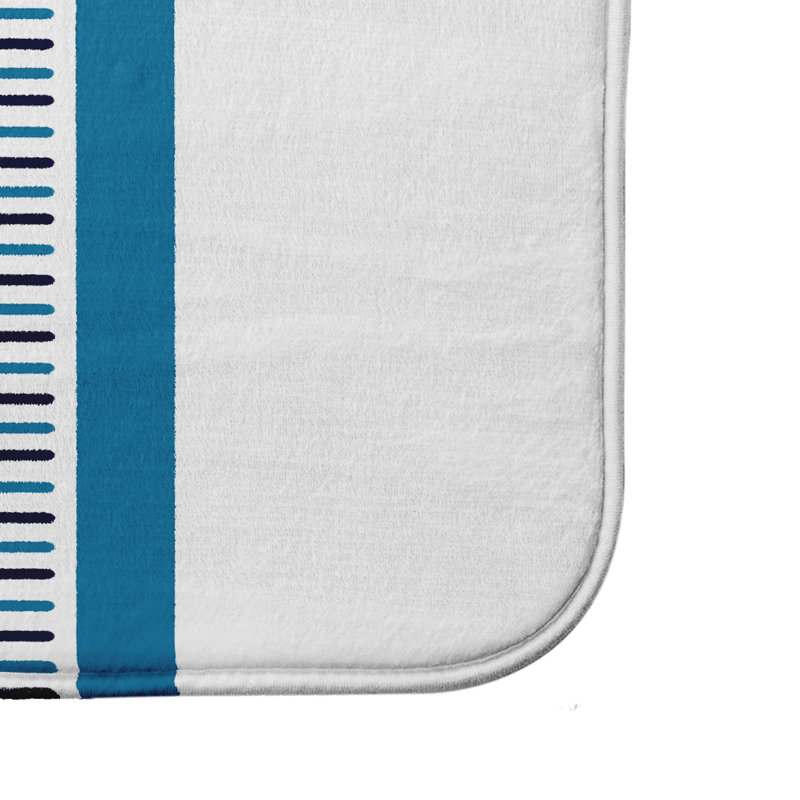 Luken Non-Slip Bath Mat, Blue, 24" W x 17" L
