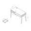 Bureau avec options de rangement cachées, tiroir et / ou prise de courant - blanc