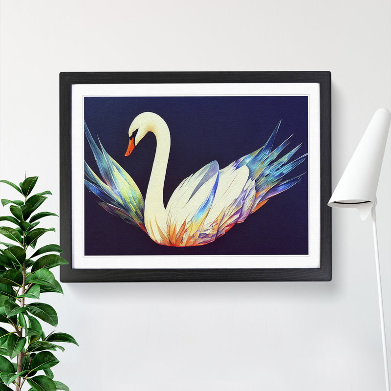 Magical Swan Vol.2 - Framed Print, Black, 46cm H x 64cm W x 2cm D