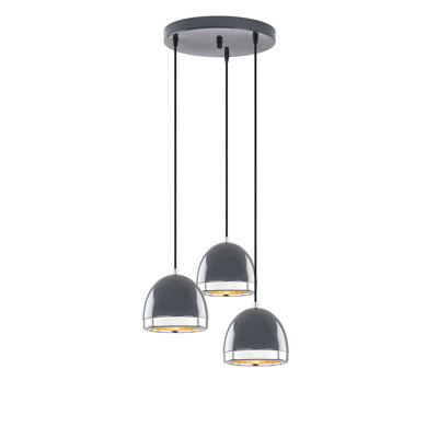 Luminaire suspendu en forme de dôme à 3 lumières