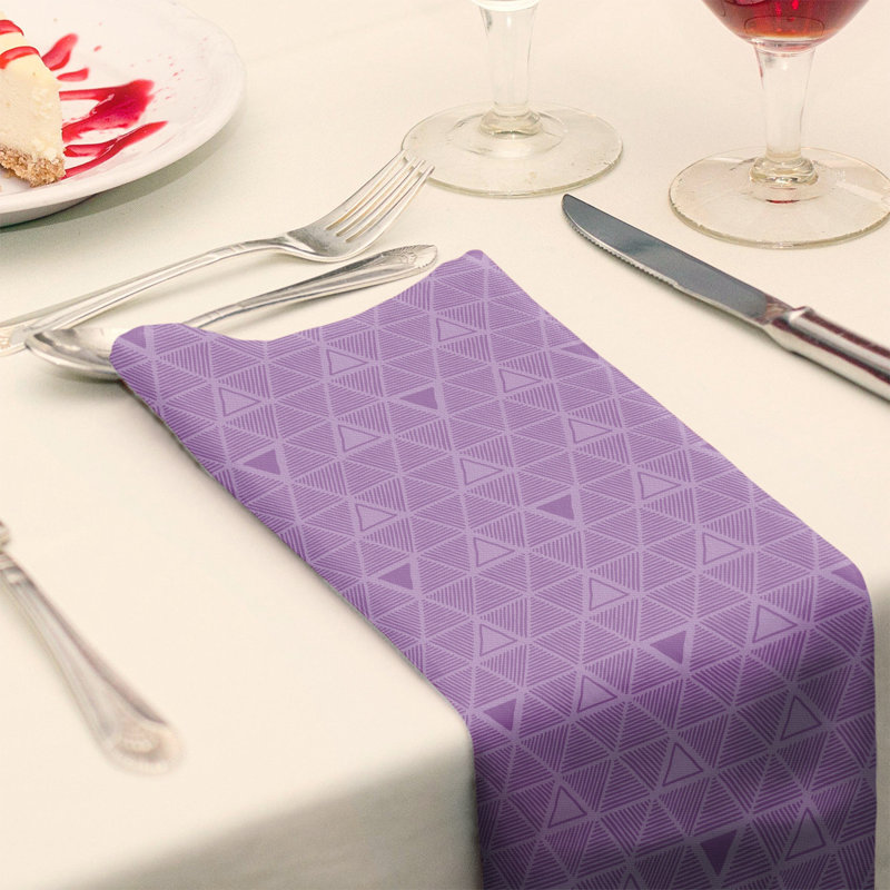 Jordao Cotton Abstract Square Napkin, 0.1" H x 22" W x 22" D, Dark Violet