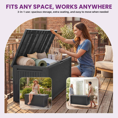 Balconera 90 Gallon Lockable Resin Deck Box