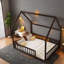Lits sécuritaires pour lit double, structure de maison en bois de pin, chambre d'enfant de ferme